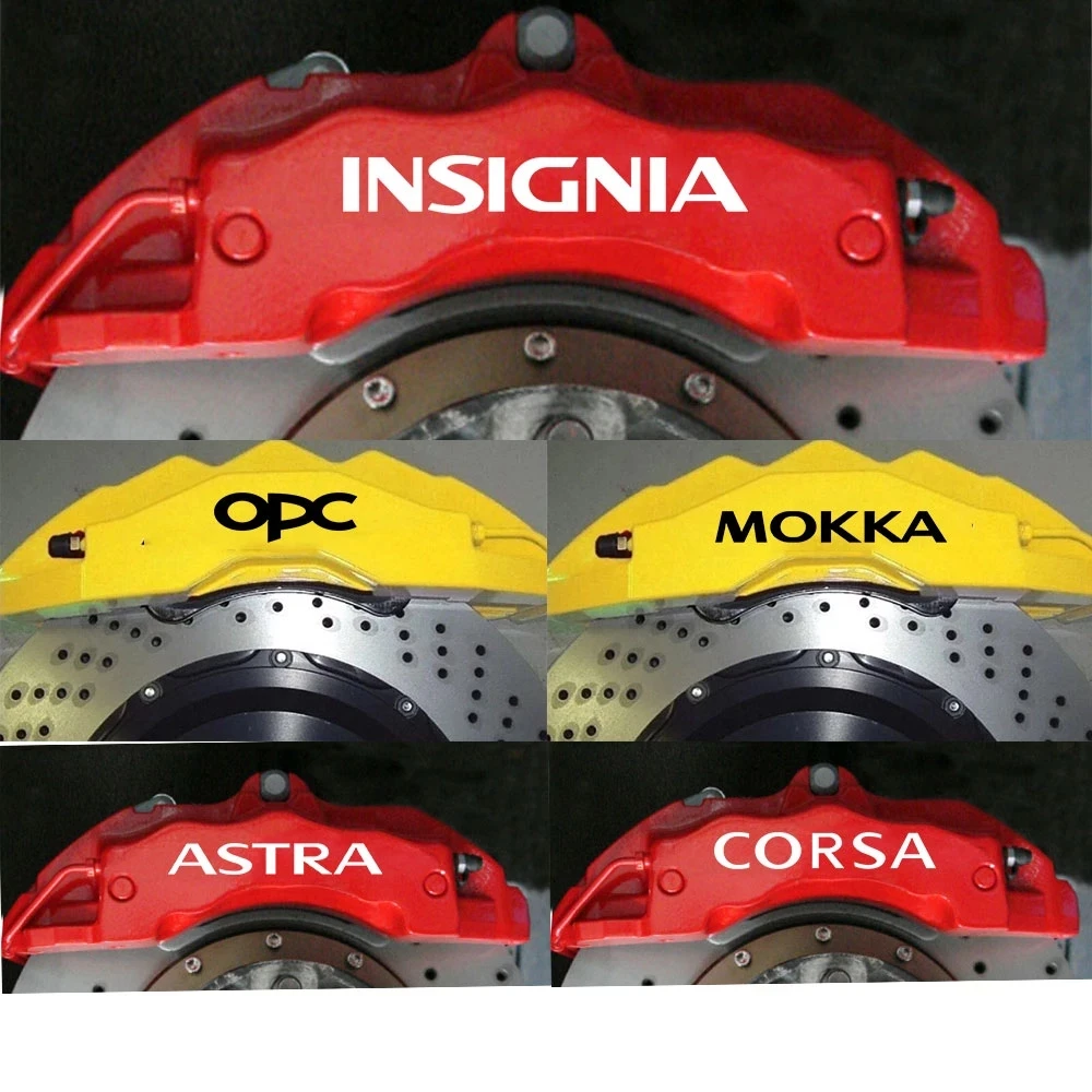 Pegatinas de vinilo fundido para Opel OPC Astra J H G K Insignia Corsa D B E Mokka Vectra B piezas, calcomanías de pinza de freno prémium, 4 HI-TEMP