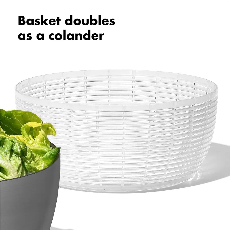 OXO Good Grips Stainless Steel Salad Spinner, 6.34 Qt. 5