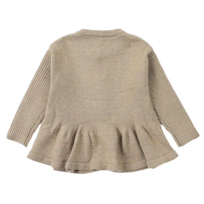 Kids Long Sleeve Warm Coat Girls Round Neck Single Breasted Cardigan Autumn Winter New Children Knitted Cute Sweater 12M-6Y