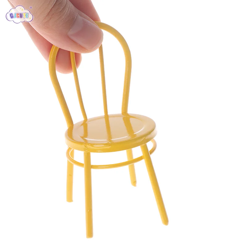 

1/12 Dollhouse Miniature Furniture Metal Chair Model Doll House Living Room Bedroom Decoration Accessories