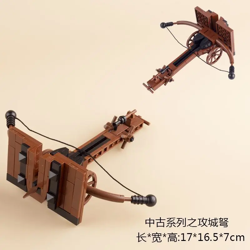 Medieval Series Build Moc Castle Tower War Chariot Crossbow Carriage Soldier Figure Accessories Small Building Block Kids Toys