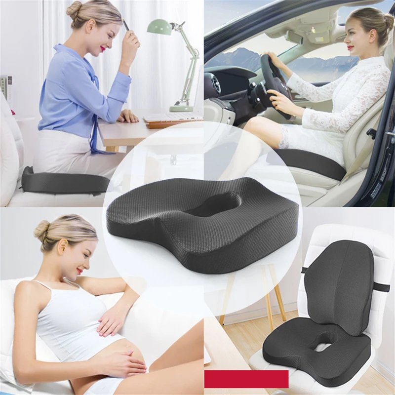 Memory Foam Seat Cushion Pillow Chair Cushion Seat Pad Car Hip Massage Pillow Office Chair pads Support Orthopedic Pain Relief 2