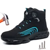 High Top Men Work Safety Boots Indestructible Protective Steel Toe Safety Shoes Men Rotating Button Security Work Shoes Footwear