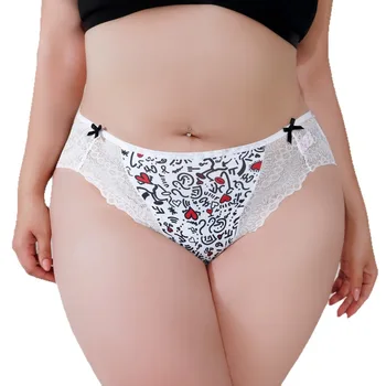 1 pz Plus Size 1XL-4XL Donne Sexy Mutandine Arco Elegante Slip Della Signora Metà di Vita Mutande Femminili Traspirante Biancheria Intima Confortevole