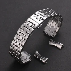 Sleek Stainless Steel Curved Strap with Butterfly Buckle - 18mm (Silver)
