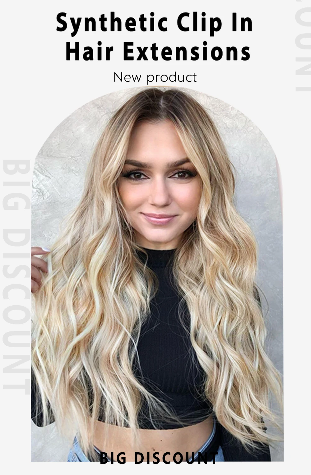 de cheveux synthétiques ondulés réinitialisation pour postiches doux mélange blond