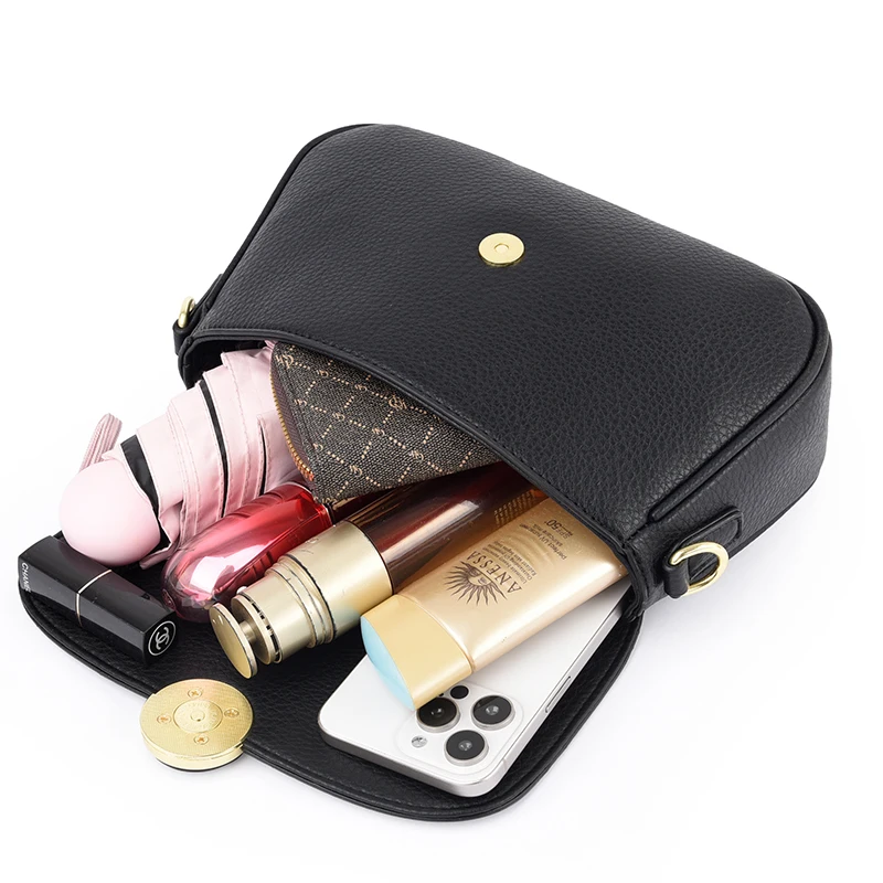 Lychee Print Leather Women's Handbag Brand Shoulder Small Square Bag Luxury Designer Ladies Crossbody Bag Casual Messenger Bag