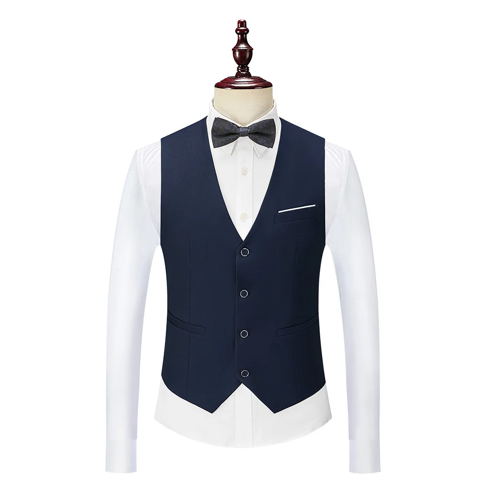 Elegant Suits For Men Black Gray Business Formal Male Slim Fit Jacket Set (Blazer+Pant+Vest) Groom Wedding Prom Chic 3 Piece Set