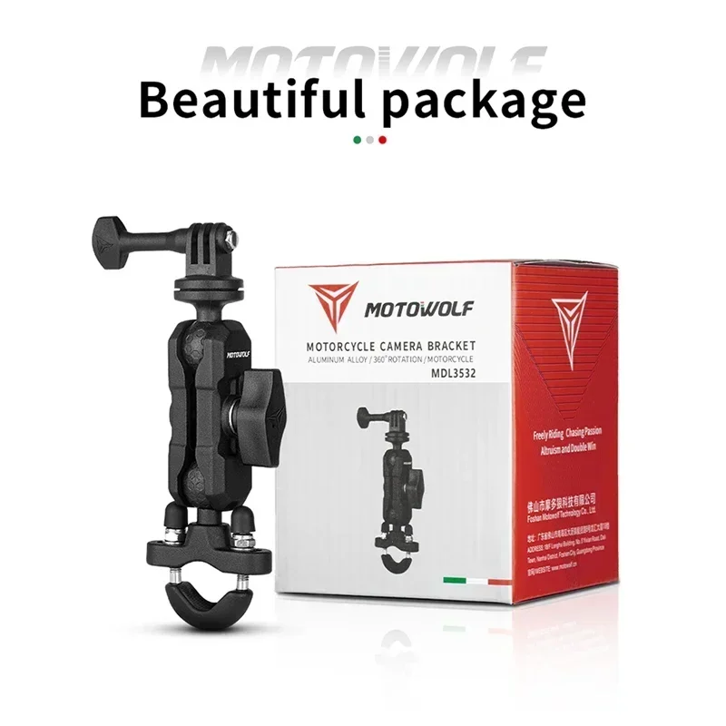 Support Guidon Vélo Caméra Action 360° - Fixation Moto Stable
