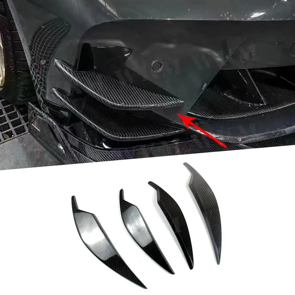 

Dry Carbon Fiber Front Bumper Canards Splitters Spoiler For BMW G80 M3 G82 G83 M4 2021+ 4pcs/set FRP Bodykit Side Fin Flaps