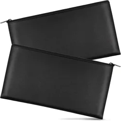 Dual Zipper Versatile Storage Pouches (Black 2pcs)