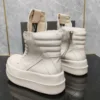 Ricks shoes new thick-soled, all-white inverted triangular leather boots increase students' shoes and high street lovers' shoes 4