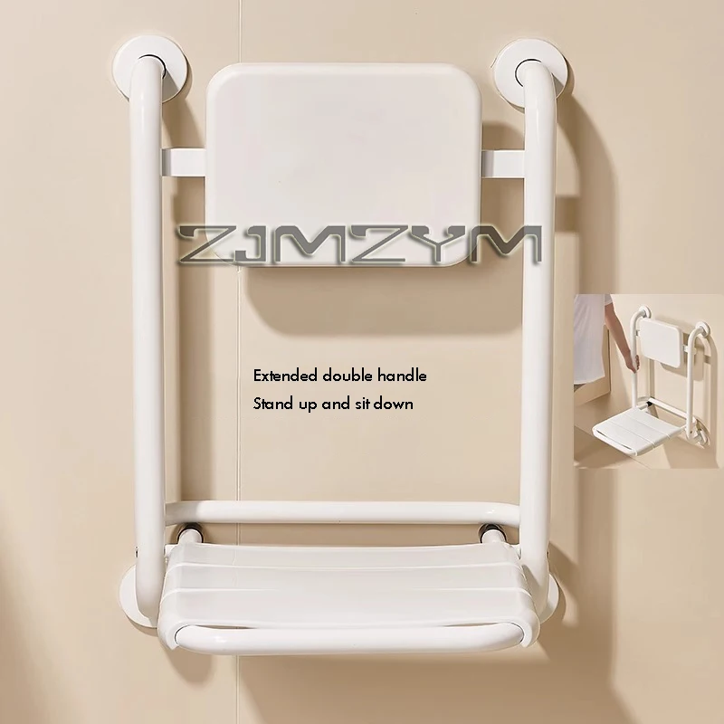 Foldable Bathroom Chair with Armchair, Movable Toilet Plastic Chairs for Elderly,Bath Backrest,Non-slip Chair,Furniture Articles 5
