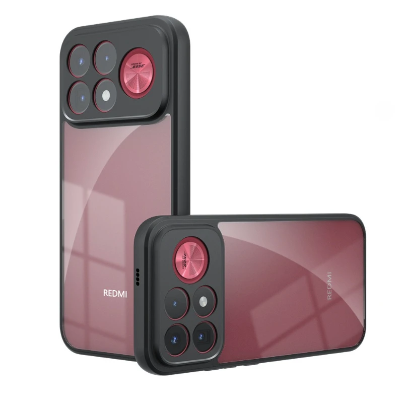 Shockproof Matte Clear Phone Case with Acrylic Back Cover and Soft TPU Frame