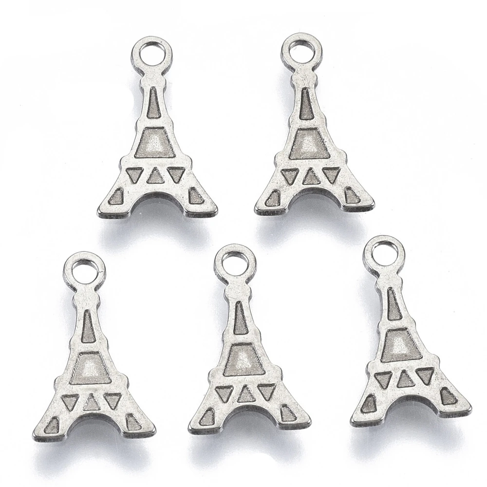 20 piezas Charms clásicos de la Torre Eiffel de París, dijes de acero inoxidable cortados con láser para pulsera, collar, bolsas, decoración de joyería| | - AliExpress