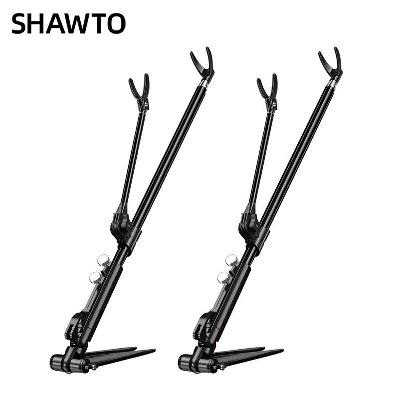 Shawto Stainless Steel Thickened Telescopic Fishing Rod Holder 2.1M 7 Section Bracket Rack Pole Stand Holder Fishing Tools