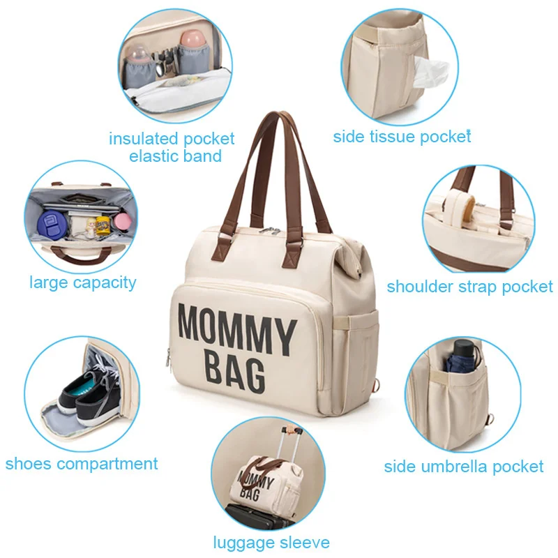 Diaper Bag Maternity Bag Diaper Backpack Fashion Mommy Bag Baby Care Travel Backpack Large Capacity Multifunctional Women Nappy Organize Stroller