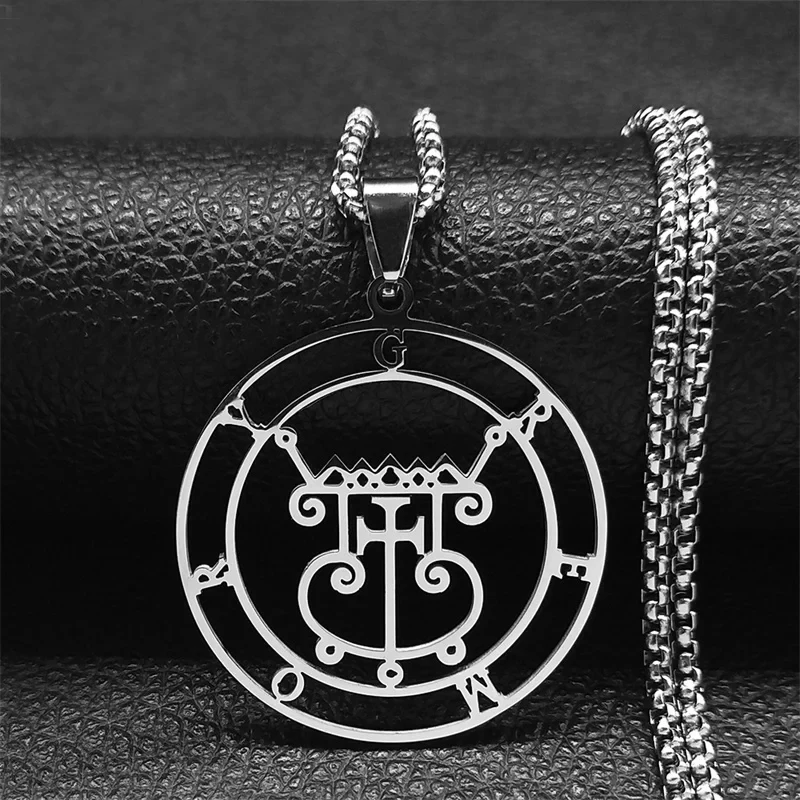 Silver Satan Sigil Stainless Steel Necklace