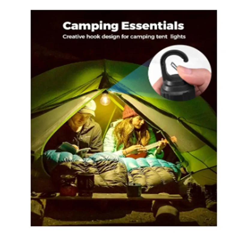 2024 new LED Camping Lights USB Rechargeable Dimmable Vintage Light Bulbs with Hook Outdoor Camping Hiking Tent Lantern 6