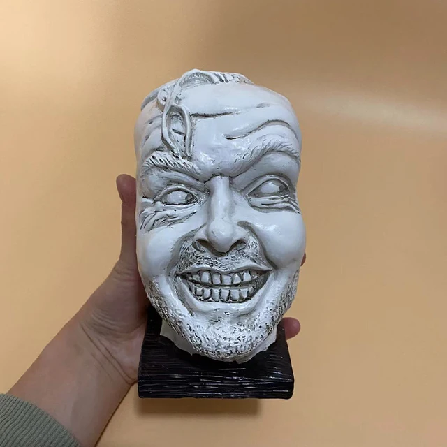 A Shining Bookend Könyvtár Szobora Itt Van Johnny Figurine Gyanta Kézműves Asztali Díszes Funny-Face Könyvpolc Szobor Dekoráció - Image 6