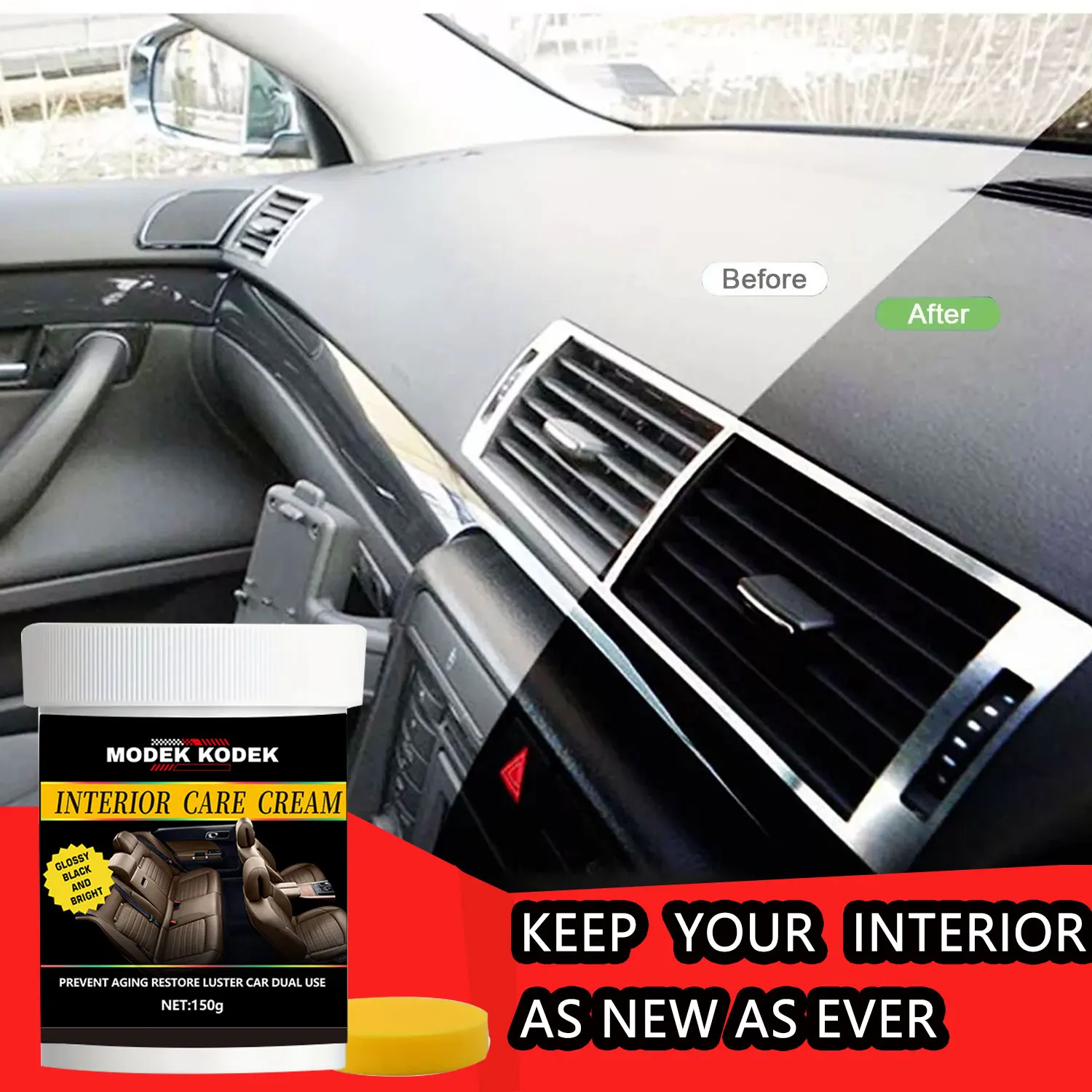 Car Interior Renovation Care Paste Is Suitable for Car Tires, Household Plastic Artificial Leather Furniture, Multi-Functional Interior Paint Renovation and Repair Wax, Dashboard Wax Powder Polish