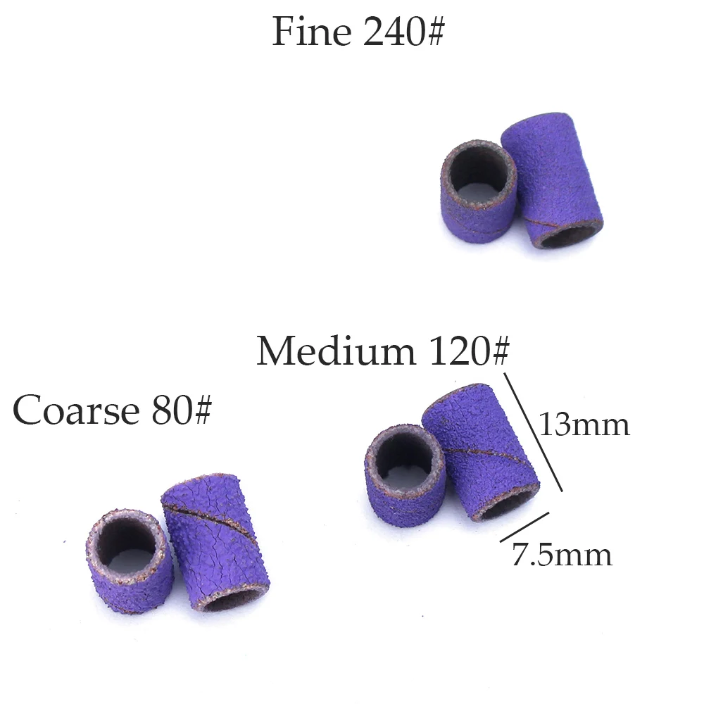 Nail Art Tools Nail Drill Bit Nail Drill Bits Nail Manicure Tools Nail Manicure Accessories Nail Sanding Bands 80# 120# 180# Electric Nail Machine Art Sanding Bands UV Gel Acrylic Polish Remover For Accessory Tool