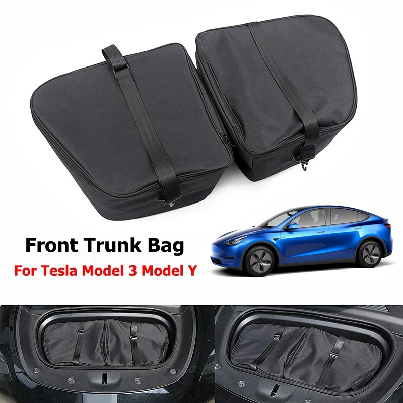 

For Tesla Model 3 Y 2022 Front Trunk Luggage Storage Bag Model3 ModelY 2016-2021 Oxford Inner Waterproof Organizer with Straps