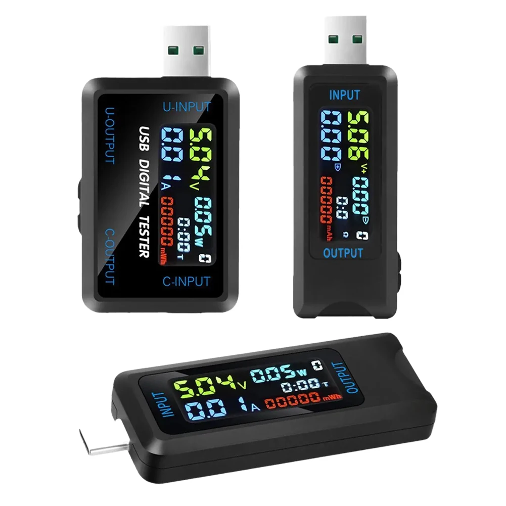 

Digital Voltage Current Meter Power Capacity Tester Type-C USB Charger Detector DC 4.5~36V Voltammeter -10~60℃