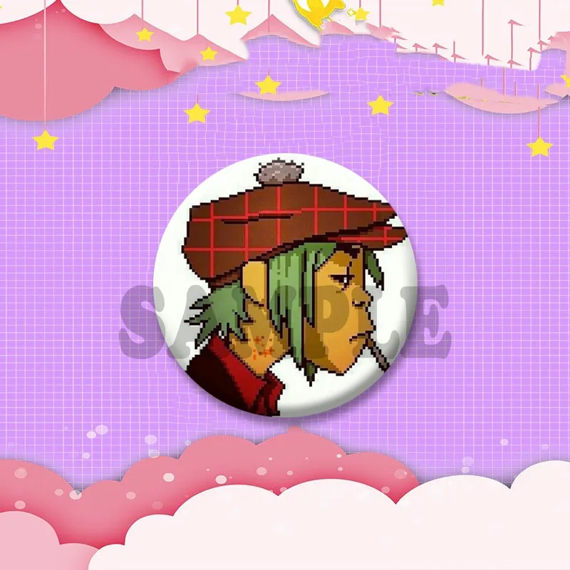 Gorillaz Fanart Cartoon Idol Pin Brooch - Backpack & Hat Decor Gift Badge