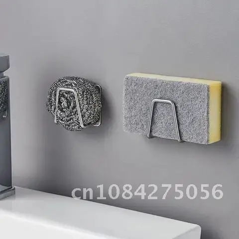 

Kitchen Stainless Steel Sink Sponges Holder Self Adhesive Drain Drying Rack Kitchen Wall Hooks Accessories Storage Organizer new