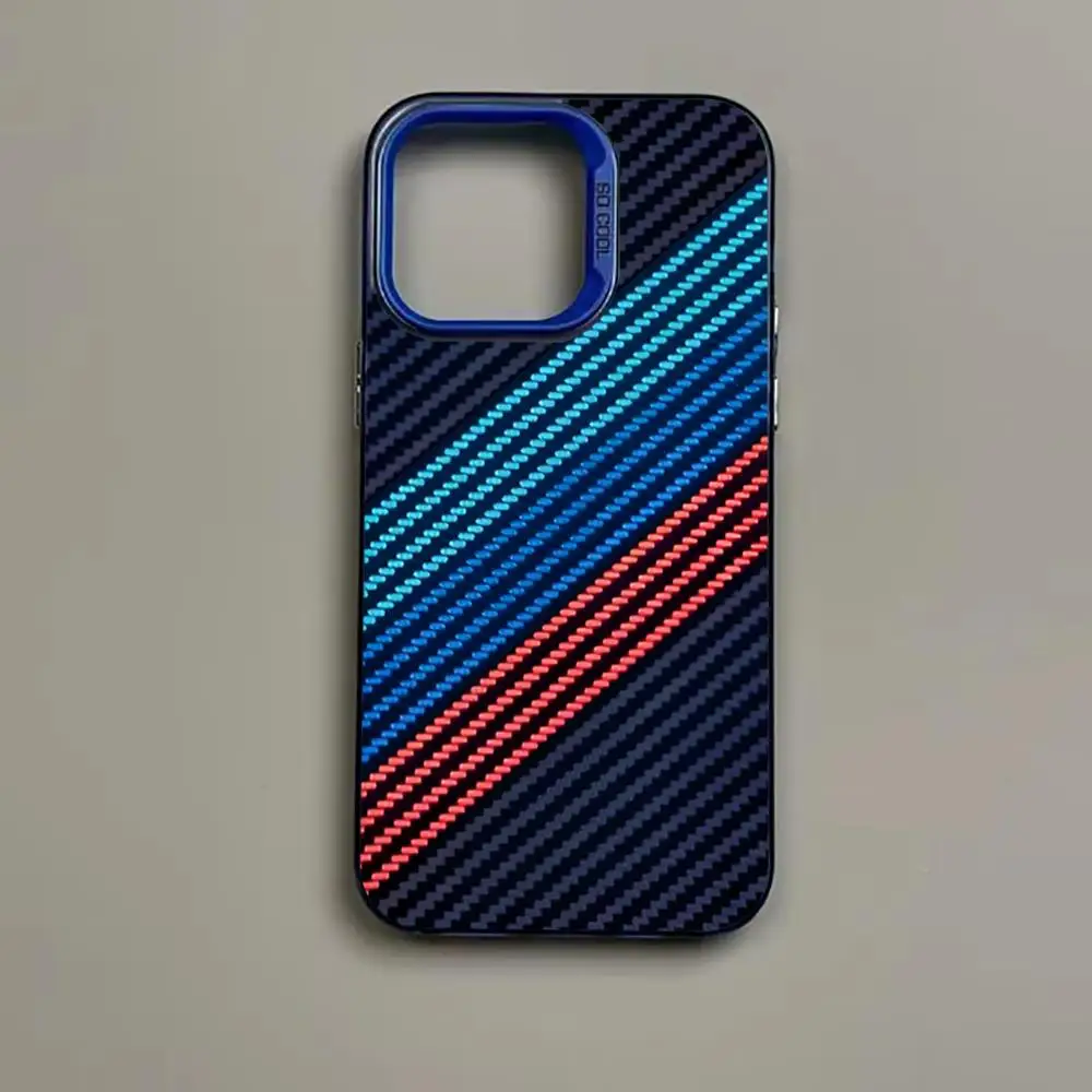 Sleek Carbon Fiber Pattern Shockproof Phone Case - Anti-Fingerprint Protection