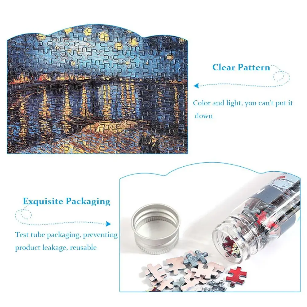 Jigsaw puzzles mini jigsaw puzzle test tube puzzle 150PCS/Set Mini Test Tube Puzzle Portable Exquisite Oil Painting Landscapes Jigsaw Creative Clear Patterns Gift