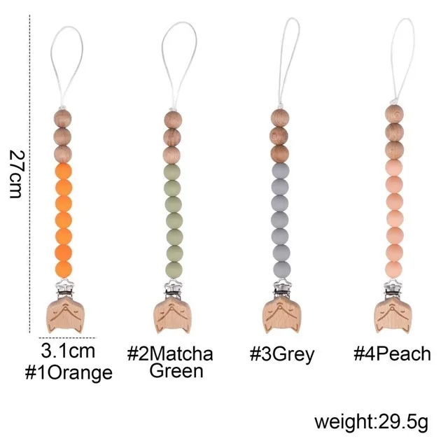 Baby Handmade Pacifier Chain Clip Dummy Nipples Holder Fox Clips Holder Chain For Infant Feeding Toddler Chew Toy Clips BPA Free 3