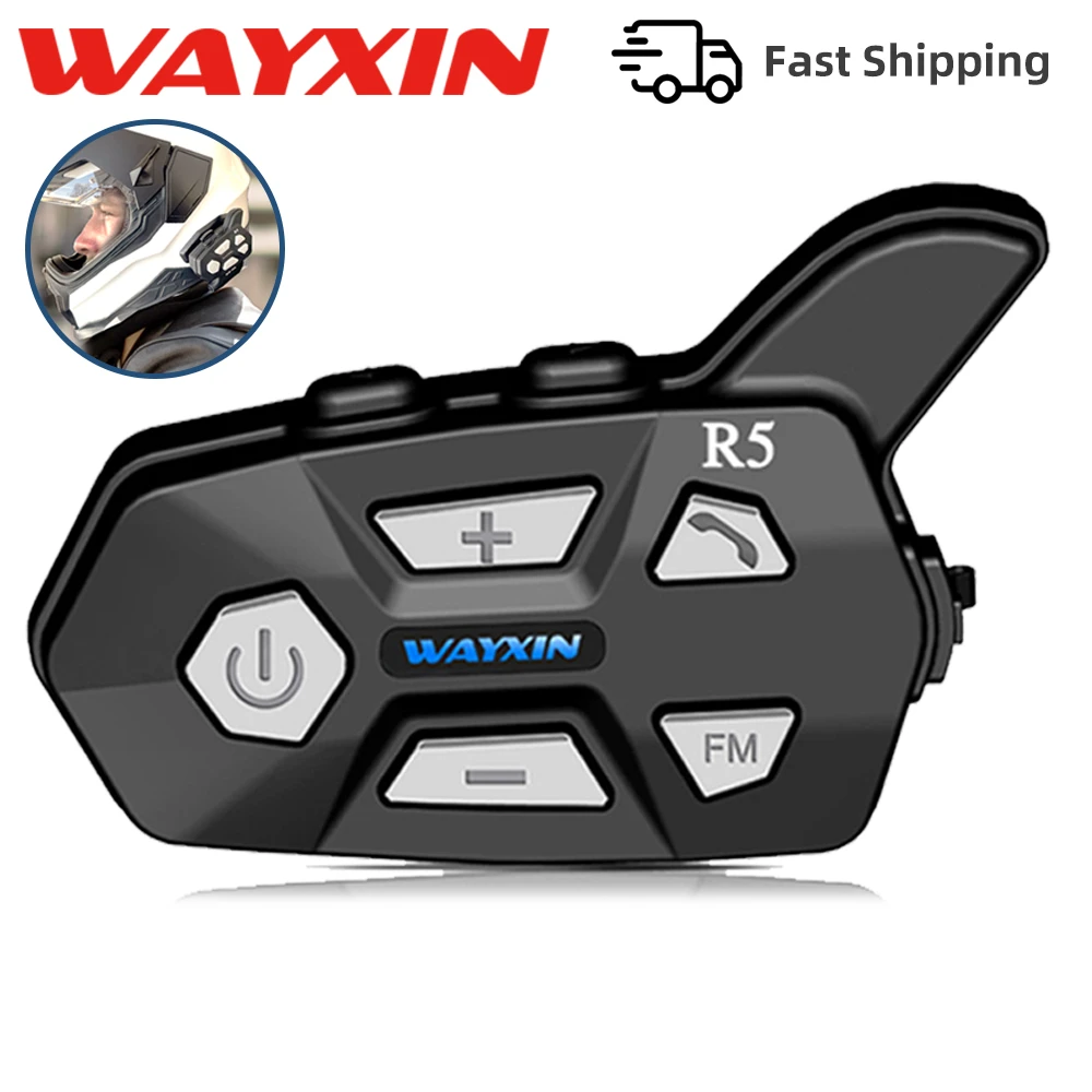 WAYXIN Helm Headsets Unterstützung 2 Reiter 1200M 1Pcs R5