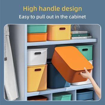 Colorful Plastic Storage Box with Lid – Stackable Organizer Bins 1