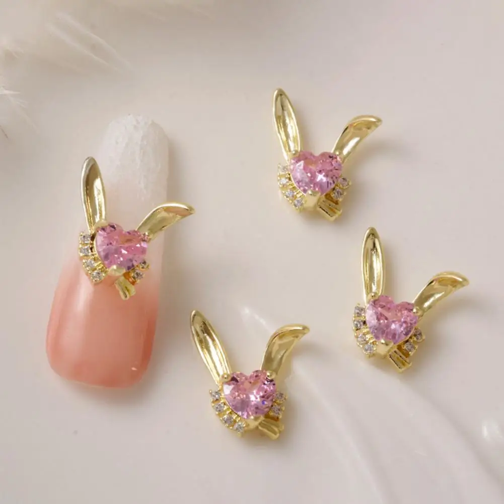 

2Pcs Delicate 3D Manicure Ornament Nail Art Cute Bunny Rabbit Nail Charm Light Luxury Decorative