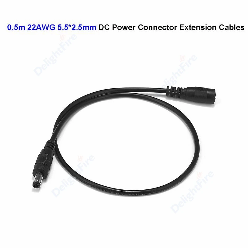 5.5mm 2.5mm 5V 12V DC Power Cable 0.5/1/1.5/2/3m Jack Connector Copper Wire Extension Cord For AC Adapter LED Strip Light |