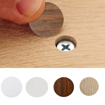 54 pezzi/set mobili in legno tappo a vite autoadesivo adesivi per fori di copertura artigianato in legno scrivania armadio cassetto adesivo artistico ornamento