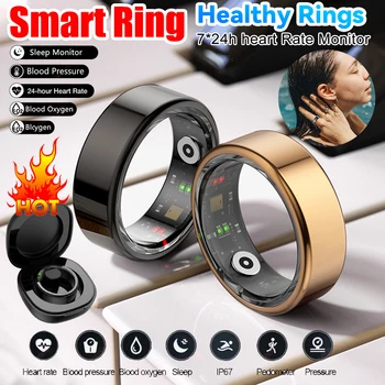 R02 Smart Ring Grado militare Acciaio al titanio Shell Anello uomo Monitoraggio della salute IP68 3ATM Modalità multi-sport impermeabili