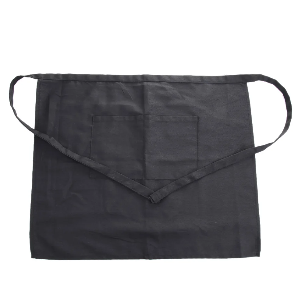 Chef Half Apron with Pocket Adjusted Half-length Restaurant Waist Apron Solid Color Summer Kitchen Pub Cleaning Supplies