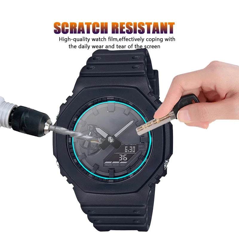 카시오 G 쇼크 GA-2100 GA-2000 GA-2110 GM-2100 GMA-S2100 GA-2200 GA-B2100 GMA-S2100 화면 보호기, 9H 강화 유리, 2 개