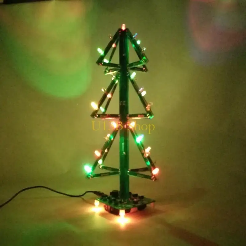 U13B DIY Music Christmas Tree Soldering Flashing LED 3D Xmas Tree Electronic Set