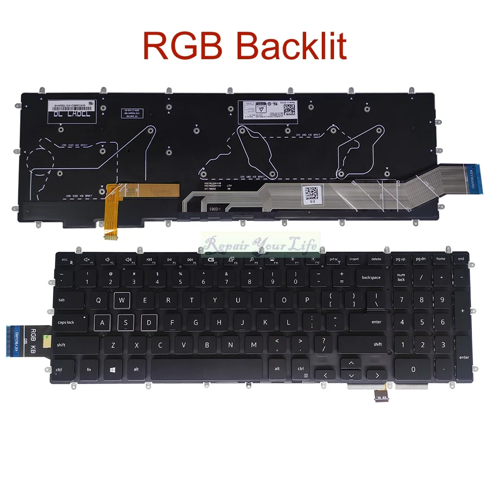 Teclado Retroiluminado Rgb Árabe dos Eua Retroiluminação para Laptop de Zonas Dell g5 5590 5500 g5 se 5505 5587 g3 15 3590 3500 3779 3579