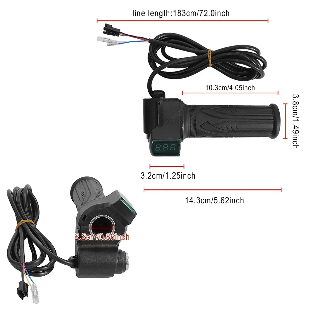 24/36/48/60V LED Digital Meter für Elektrische Fahrrad Roller Gasgriff Lenker mit Netzschalter LED Display Reparatur Teil – Detail 13
