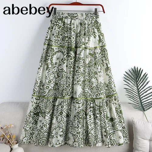 Pleated Skirts Women Spring Autumn Skirt High Waist Print Midi Skirts Womens Velvet Skirt Maxi Long Skirts Femme Faldas Mujer maxi skirt Skirts