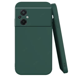 Liquid Silicone Shockproof Soft TPU Phone Case - Enhanced Protection and Style for Poco M5 (BlackGreen)