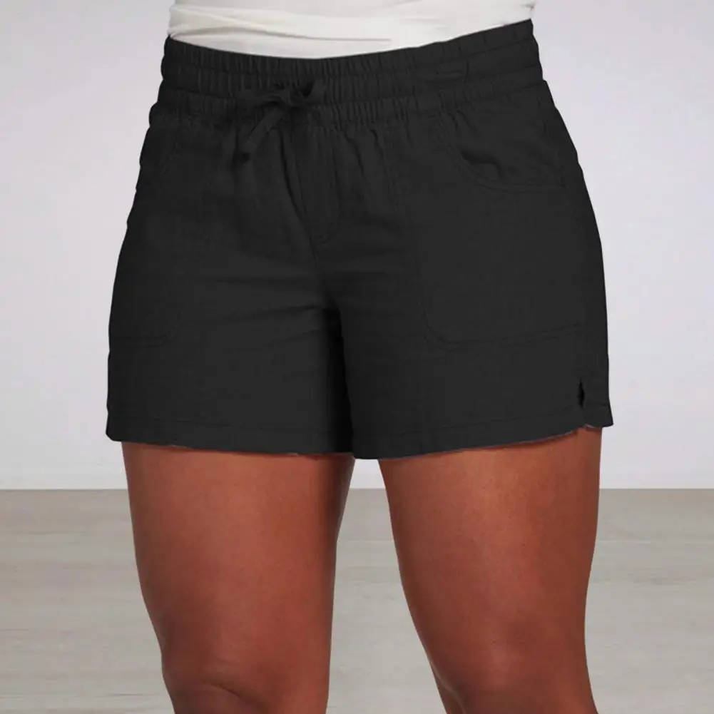 

Women High Waist Shorts Women's Summer Drawstring Elastic High Waist Shorts With Pockets Slim Fit Activewear Track For Lady