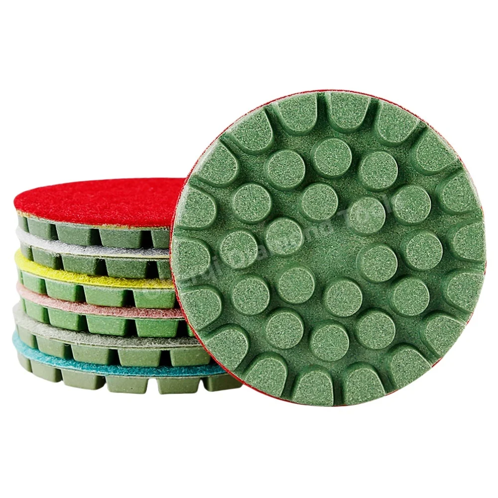 6 Stück 4 Zoll 100mm Beton-Polierpads Bodenpolierpad für Beton, Zement, Terrazzo, Marmor, Granitboden