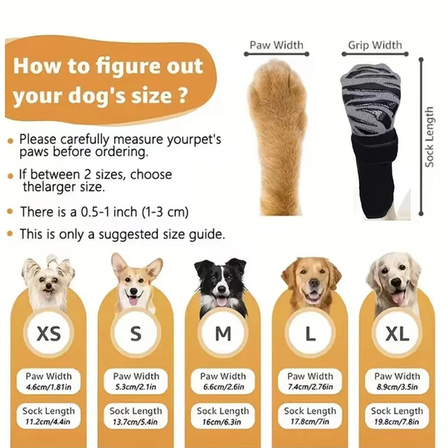 Anti-Slip Pet Dog Socks Paw Protector Traction Control Adjustable Indoor Wear Knitted Pet Socks Machine Washable 4pcs/pack 2