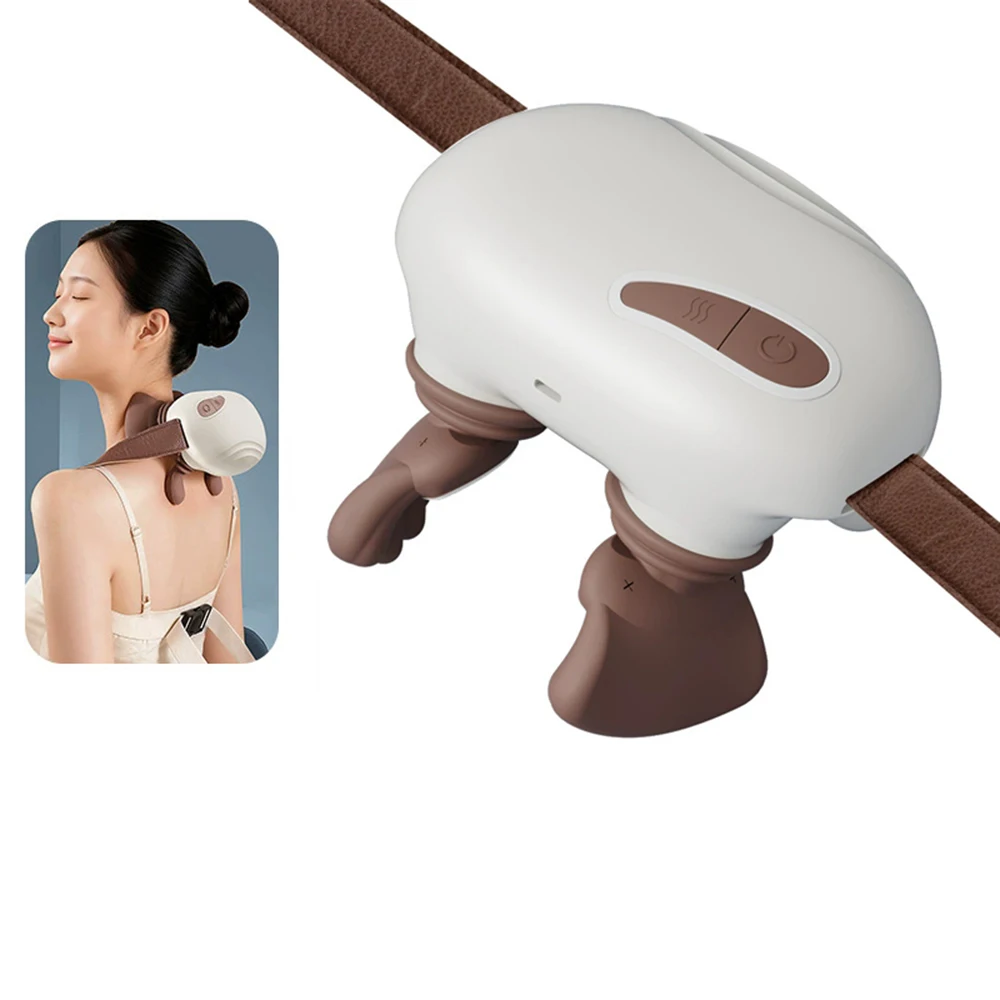 Finger Pressure Neck Massager Heated Back and Shoulder Massager Electric Kneading Neck Deep Massage Muscle Relax